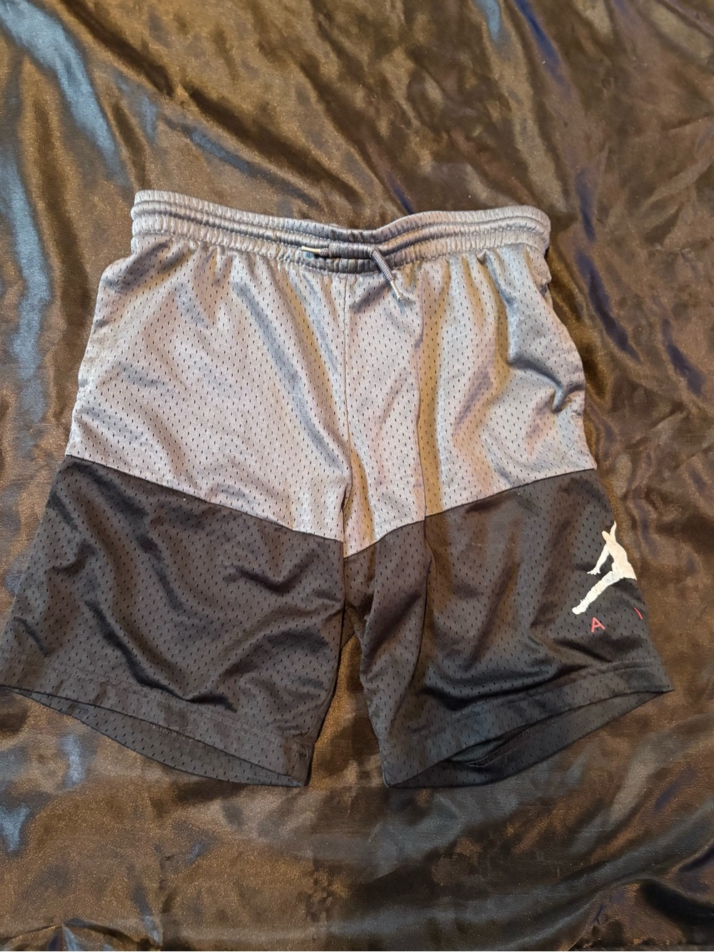Jordan Kids Two-Tone Gray & Black Mesh Athletic Shorts